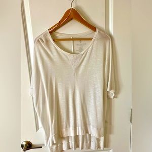 Juicy Couture for RR dressy white v neck T.  Worn only once, size Large